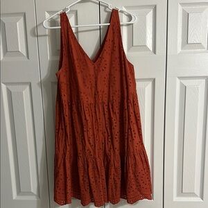 Elegant Sleeveless Orange Dress